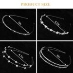 Four silver Babelshar rhinestone headbands with clear round stones, designed for bridal, wedding, and special occasion wear.